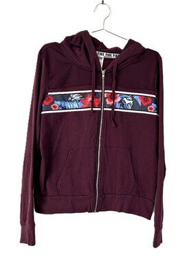 PINK Victoria's Secret Hawaiian Full Zip Hoodie Burgundy L